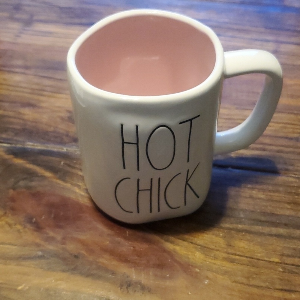 Rae Dunn Hot Chick Pink Interior Coffee Mug NWOT